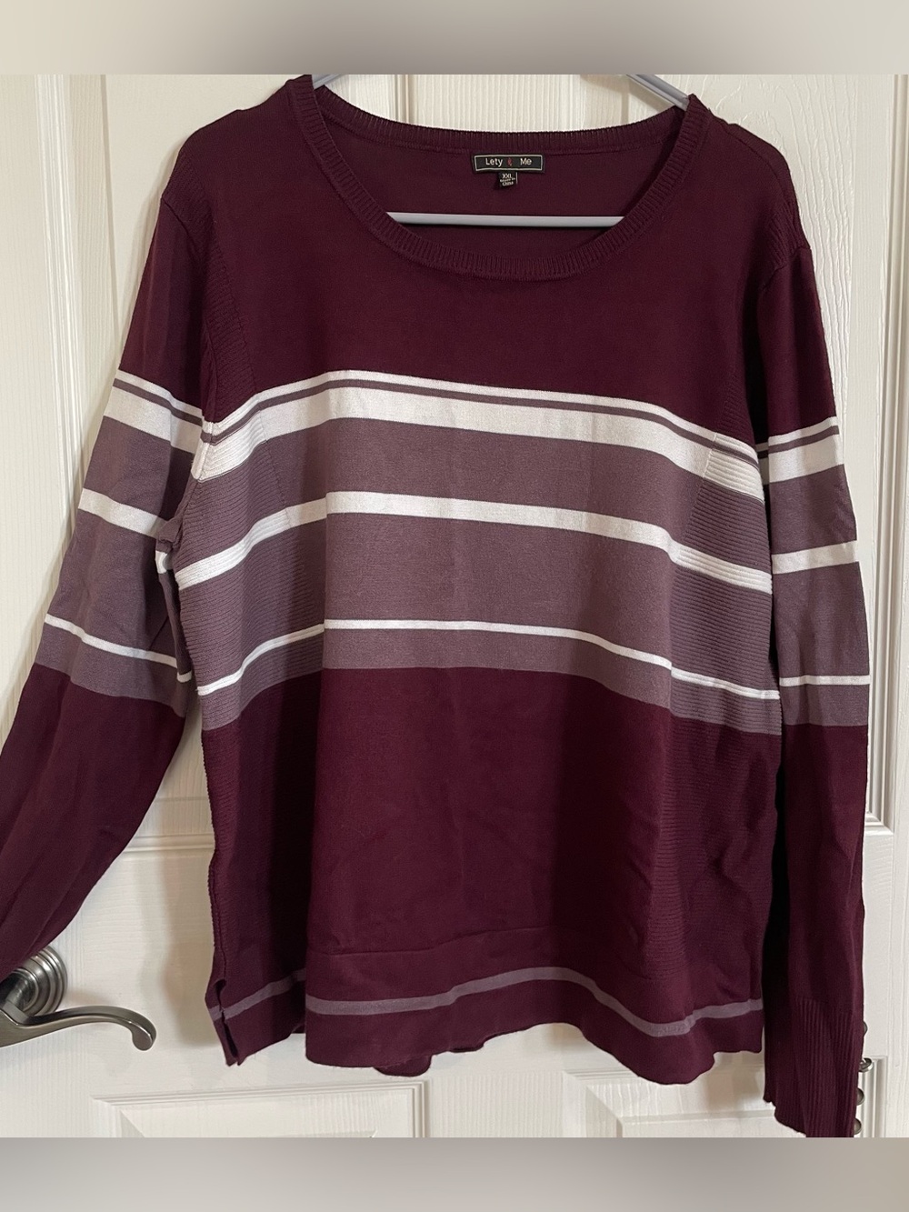 Lety & Me Maroon Striped Sweater size XXL